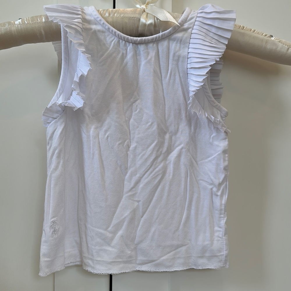 NWT Polo by Ralph Lauren Size 2T Little Girls Flutter Sleeve Soft Jersey Top
